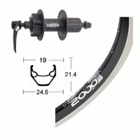 Ryde - Rigida Roue Arrière 700 Mm Avec Moyeu Shimano Deore Pour Frein à Disque 6 Trous Et Jante Rigida Zac 2000 Disc