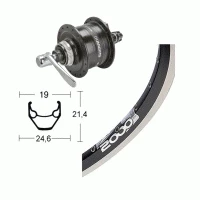 Ryde - Rigida Roue Avant 700 Mm Avec Moyeu Dynamo Shimano DH-3D35 Pour Frein à Disque Centerlock Et Jante Rigida Zac 2000 Disc